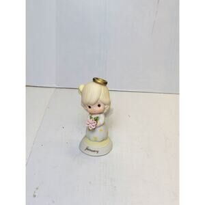 Vintage Lefton Angel January Figurine Birthday Girl Holding Flower 03225